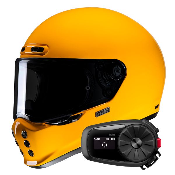 Casque Integral HJC V10 Deep Yellow + Kit Bluetooth 5S Solo Casque Integral HJC V10 Deep Yellow + Kit Bluetooth 5S Solo
