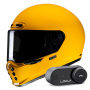 Casque Integral HJC V10 Deep Yellow + Kit Bluetooth Lokui K30