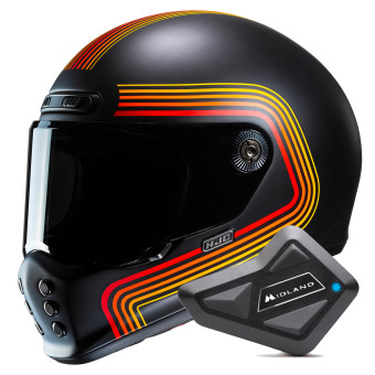 Casque Integral HJC V10 Foni MC1SF + Kit Bluetooth BT Mini