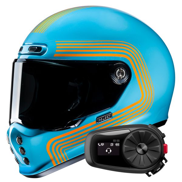Casque Integral HJC V10 Foni MC27 + Kit Bluetooth 5S Solo