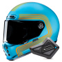 Casque Integral HJC V10 Foni MC27 + Kit Bluetooth BT Mini