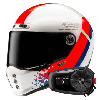 Casque Integral HJC V10 FQ20 Retro + Kit Bluetooth 5S Solo