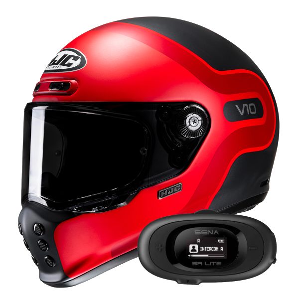 Casque Integral HJC V10 Grape MC1SF + Kit bluetooth 5R Lite Solo