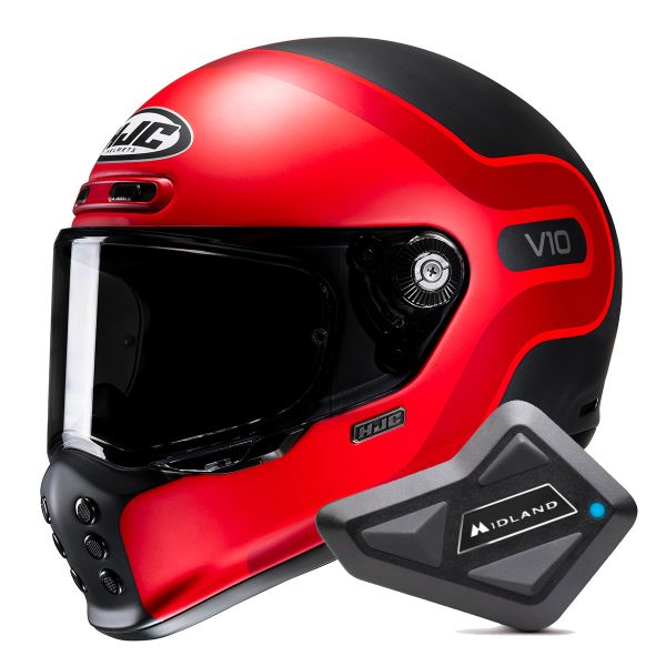 Casque Integral HJC V10 Grape MC1SF + Kit Bluetooth BT Mini