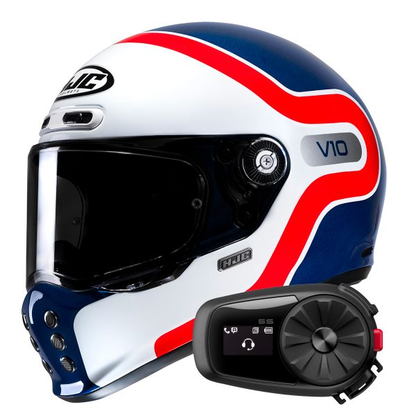 Casque Integral HJC V10 Grape MC21 + Kit Bluetooth 5S Solo