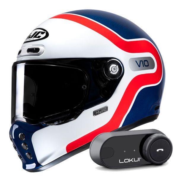 Casque Integral HJC V10 Grape MC21 + Kit Bluetooth Lokui K30