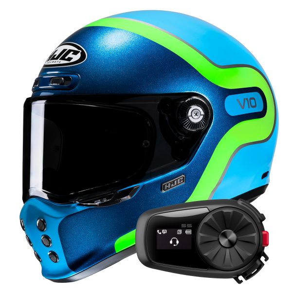 Casque Integral HJC V10 Grape MC24 + Kit Bluetooth 5S Solo