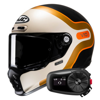 Casque Integral HJC V10 Grape MC7SF + Kit Bluetooth 5S Solo