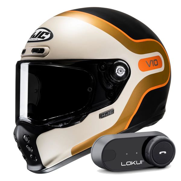 Casque Integral HJC V10 Grape MC7SF + Kit Bluetooth Lokui K30