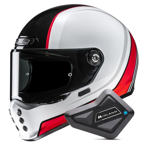 Casque Integral HJC V10 Hodu MC1 + Kit Bluetooth BT Mini