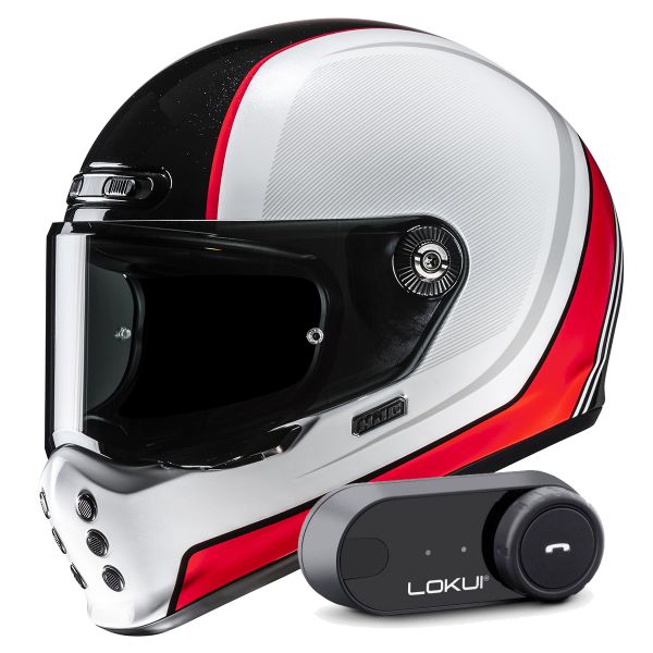 Casque Integral HJC V10 Hodu MC1 + Kit Bluetooth Lokui K30