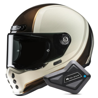 Casque Integral HJC V10 Hodu MC9 + Kit Bluetooth BT Mini