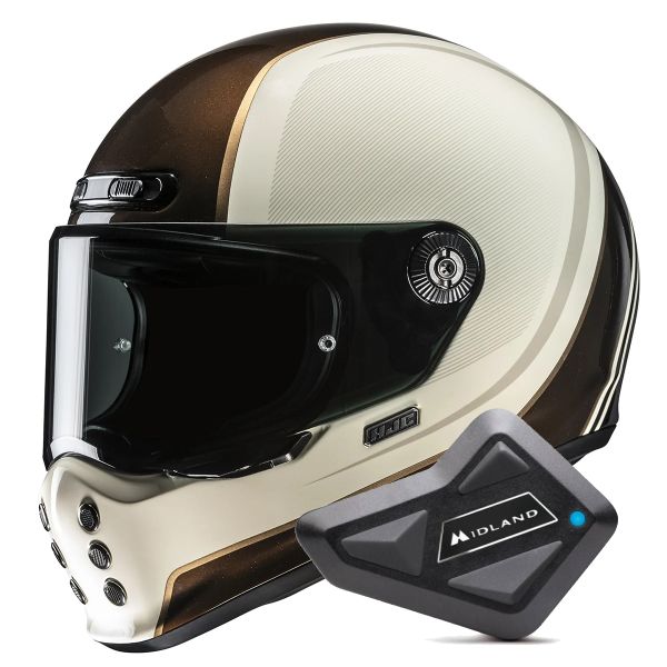 Casque Integral HJC V10 Hodu MC9 + Kit Bluetooth BT Mini