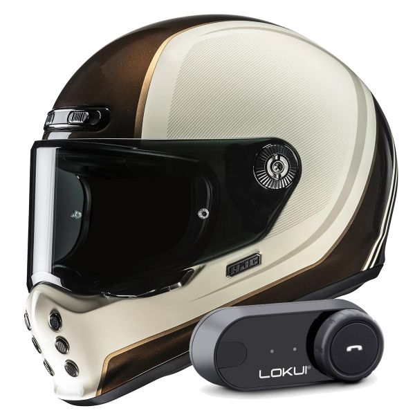 Casque Integral HJC V10 Hodu MC9 + Kit Bluetooth Lokui K30