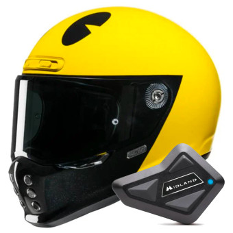 Casque Integral HJC V10 Pacman MC3 + Kit Bluetooth BT Mini