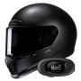 Casque Integral HJC V10 Semi Flat Black+ Kit bluetooth 5R Lite Solo