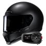 Casque Integral HJC V10 Semi Flat Black + Kit Bluetooth 5S Solo