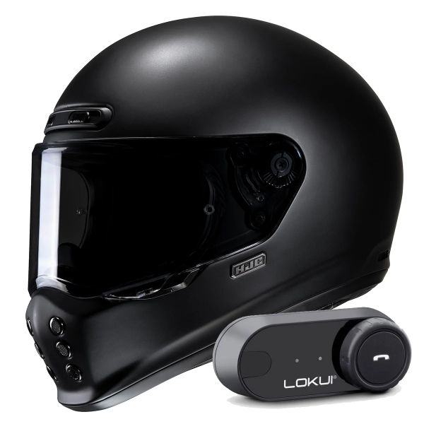 Casque Integral HJC V10 Semi Flat Black + Kit Bluetooth Lokui K30 Casque Integral HJC V10 Semi Flat Black + Kit Bluetooth Lokui K30