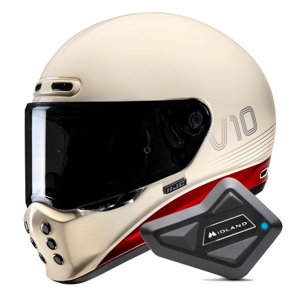 Casque Integral HJC V10 Tami MC1 + Kit Bluetooth BT Mini
