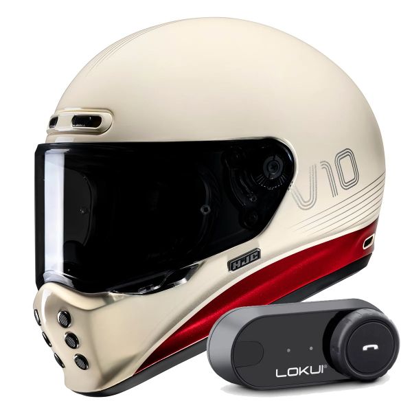 Casque Integral HJC V10 Tami MC1 + Kit Bluetooth Lokui K30