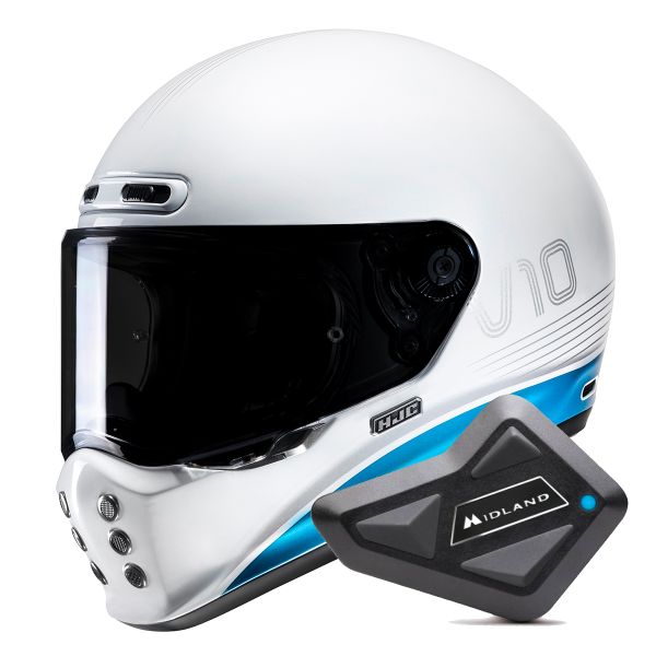 Casque Integral HJC V10 Tami MC2 + Kit Bluetooth BT Mini