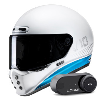 Casque Integral HJC V10 Tami MC2 + Kit Bluetooth Lokui K30