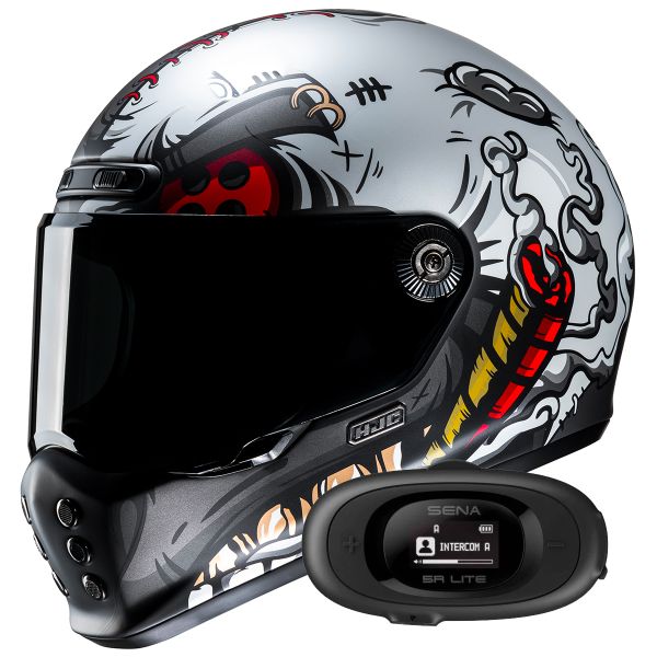Casque Integral HJC V10 Vatt MC1SF + Kit bluetooth 5R Lite Solo