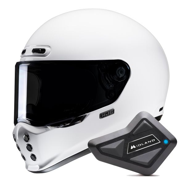 Casque Integral HJC V10 White + Kit Bluetooth BT Mini Casque Integral HJC V10 White + Kit Bluetooth BT Mini