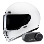 Casque Integral HJC V10 White + Kit Bluetooth Lokui K30
