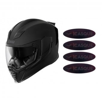 Casque Integral ICON Airflite Rubatone + Bandes Rflechissantes iCasque Noires