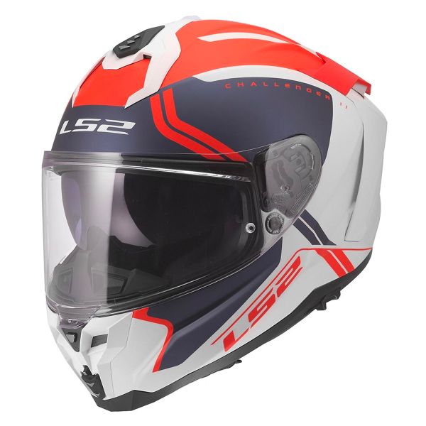 Casque Integral LS2 Challenger II Titan White Blue Red FF817