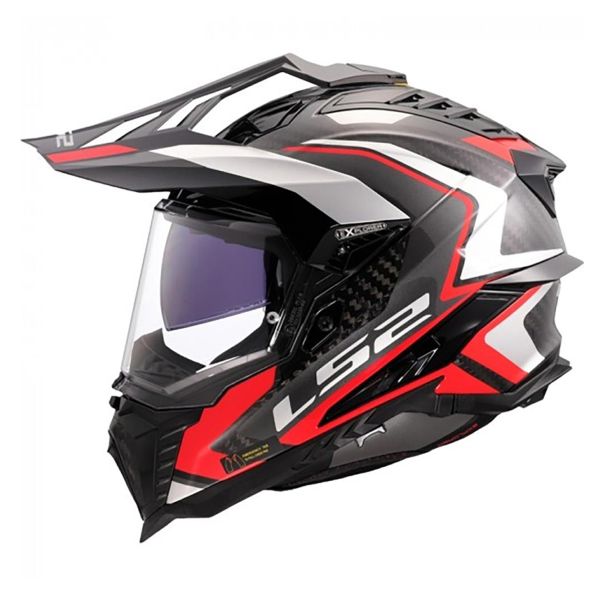 LS2 MX701 Explorer Carbon – Casque Moto Cross/adventure, Fibre Carbone, écran Pinlock Inclus – Taille M