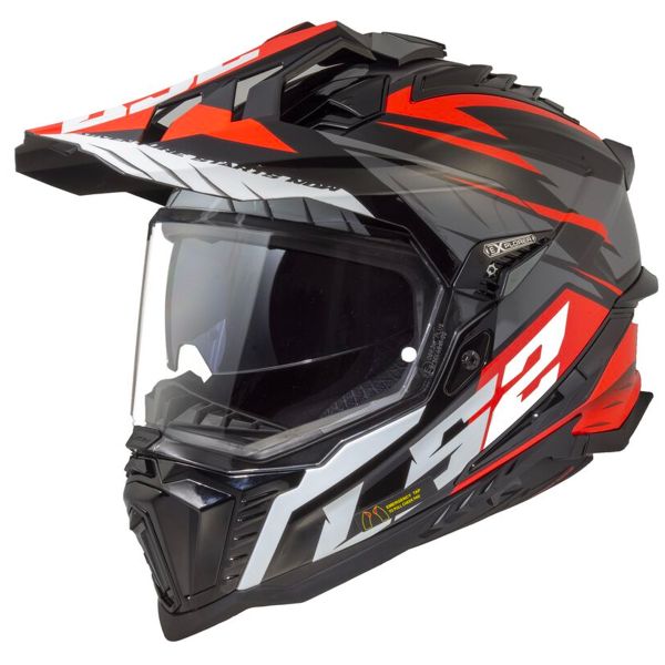 Casque Integral LS2 Explorer Spire Black Titanium Red MX701