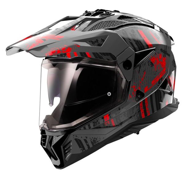 Casque Integral LS2 Pioneer II Crazy Black Red MX702