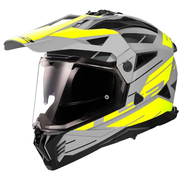 Casque Integral LS2 Pioneer II Namib Matt Grey H-V Yellow MX702