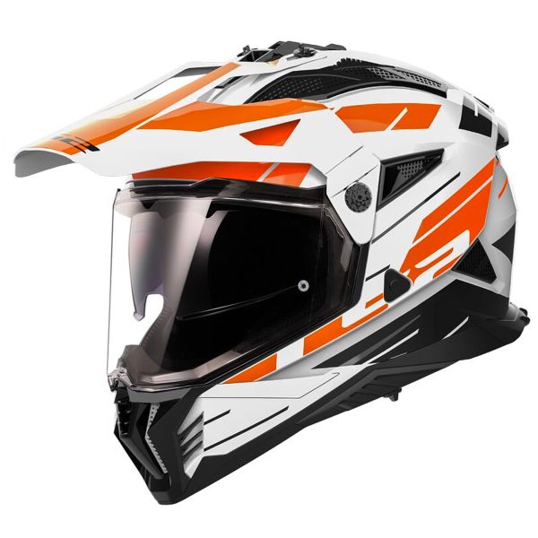 Casque Integral LS2 Pioneer II Namib White Orange MX702 Casque Integral LS2 Pioneer II Namib White Orange MX702