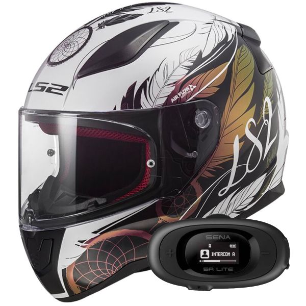 Casque Integral LS2 Rapid II Boho White Black Pink FF353 + Kit bluetooth 5R Lite Solo Casque Integral LS2 Rapid II Boho White Black Pink FF353 + Kit bluetooth 5R Lite Solo