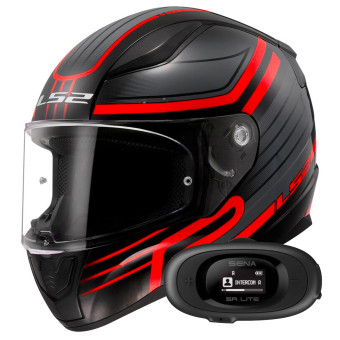 Casque Integral LS2 Rapid II Circuit Black Red FF353 + Kit bluetooth 5R Lite Solo