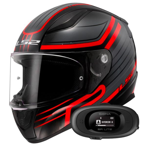 Casque Integral LS2 Rapid II Circuit Black Red FF353 + Kit bluetooth 5R Lite Solo Casque Integral LS2 Rapid II Circuit Black Red FF353 + Kit bluetooth 5R Lite Solo