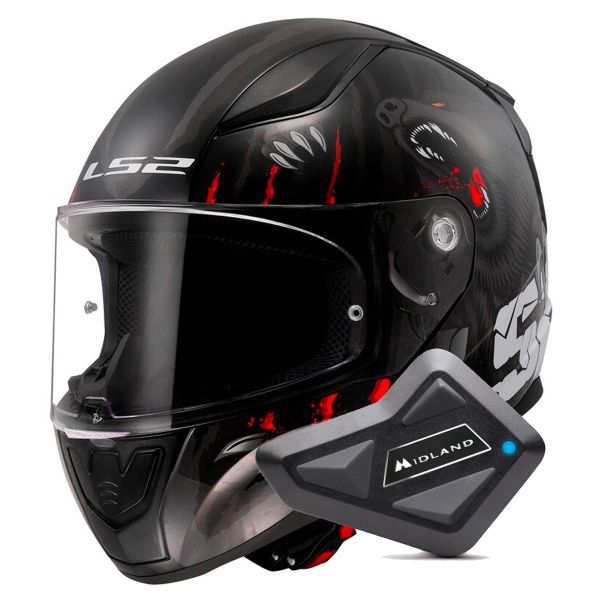 Casque Integral LS2 Rapid II Claw Black FF353 + Kit Bluetooth BT Mini Casque Integral LS2 Rapid II Claw Black FF353 + Kit Bluetooth BT Mini