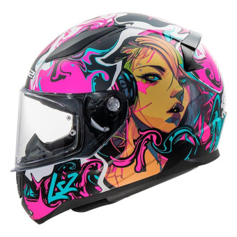 Casque Integral LS2 Rapid II Cyberg Purple Cyan FF353