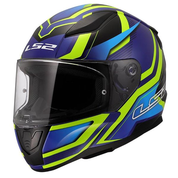 Casque Integral LS2 Rapid II Flitz H-Vis Yellow Blue FF353 Casque Integral LS2 Rapid II Flitz H-Vis Yellow Blue FF353