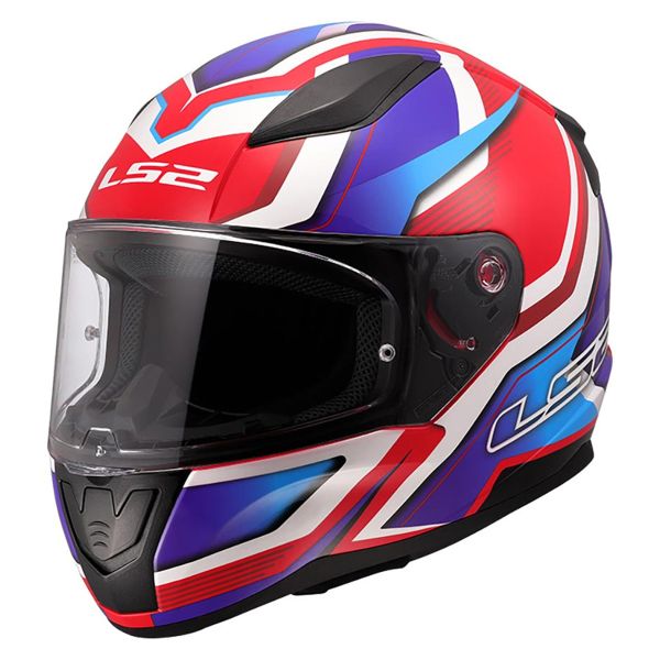 Casque Integral LS2 Rapid II Flitz White Blue Red FF353 Casque Integral LS2 Rapid II Flitz White Blue Red FF353