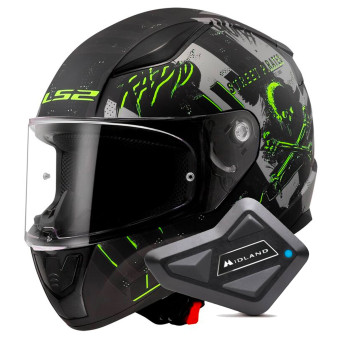 Casque Integral LS2 Rapid II Pirates Matt Titanium FF353 + Kit Bluetooth BT Mini
