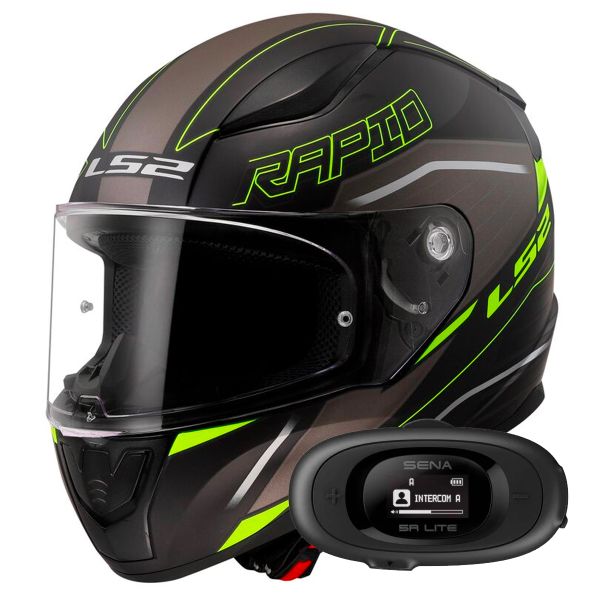 Casque Integral LS2 Rapid II Rokku Matt Black H-V Yellow FF353 + Kit bluetooth 5R Lite Solo Casque Integral LS2 Rapid II Rokku Matt Black H-V Yellow FF353 + Kit bluetooth 5R Lite Solo