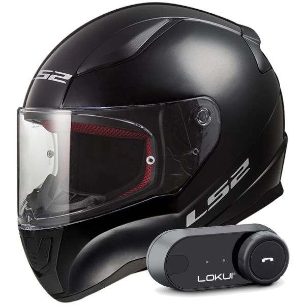 Casque Integral LS2 Rapid II Solid Black FF353 + Kit Bluetooth Lokui K30
