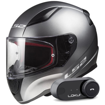 Casque Integral LS2 Rapid II Solid Matt Titanium FF353 + Kit Bluetooth Lokui K30