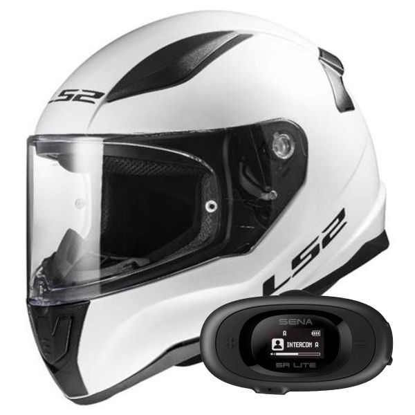 Casque Integral LS2 Rapid II Solid White FF353 + Kit bluetooth 5R Lite Solo Casque Integral LS2 Rapid II Solid White FF353 + Kit bluetooth 5R Lite Solo