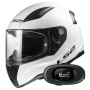 Casque Integral LS2 Rapid II Solid White FF353 + Kit bluetooth 5R Lite Solo