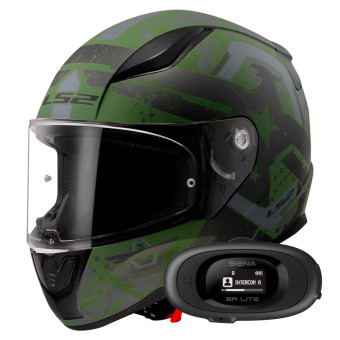 Casque Integral LS2 Rapid II Thunderbirds Matt Military FF353 + Kit bluetooth 5R Lite Solo